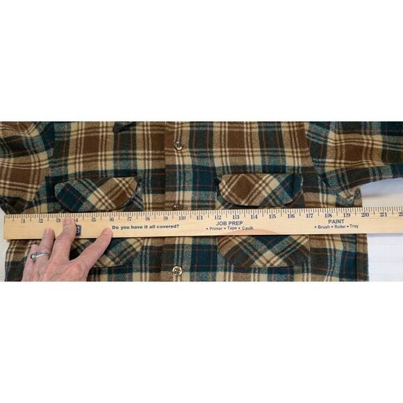Vintage Pendleton Board Shirt Men's M Blue Label Plaid Loop Collar Made In USA - Picture 4 of 7
